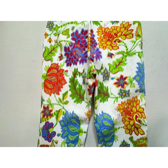 NWT Tahari Womens Floral Cropped Flare Pants Size XS Multicolor Stretch Boho - Picture 12 of 13